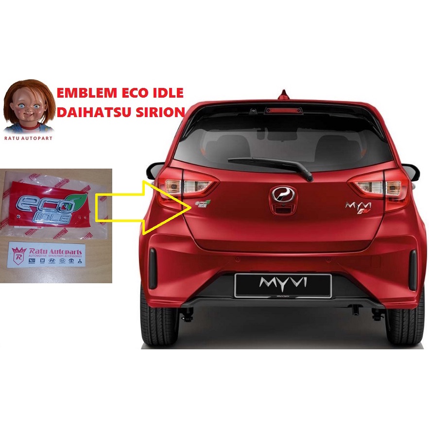 EMBLEM ECO IDLE DAIHATSU SIRION MYVI TAHUN 2018 KEATAS GENERASI 2
