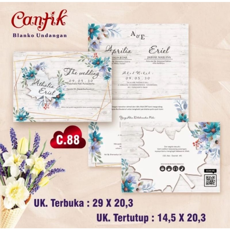 blangko kartu undangan Cantik 88 (kosongan)