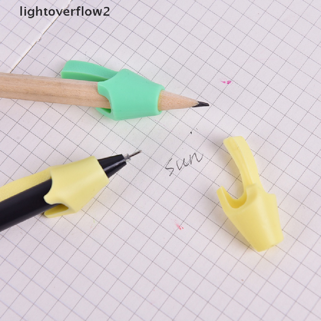 (lightoverflow2) 2pcs / Set Mainan Pelindung Jari Bahan Silikon Untuk Anak Belajar Menulis / Menggambar