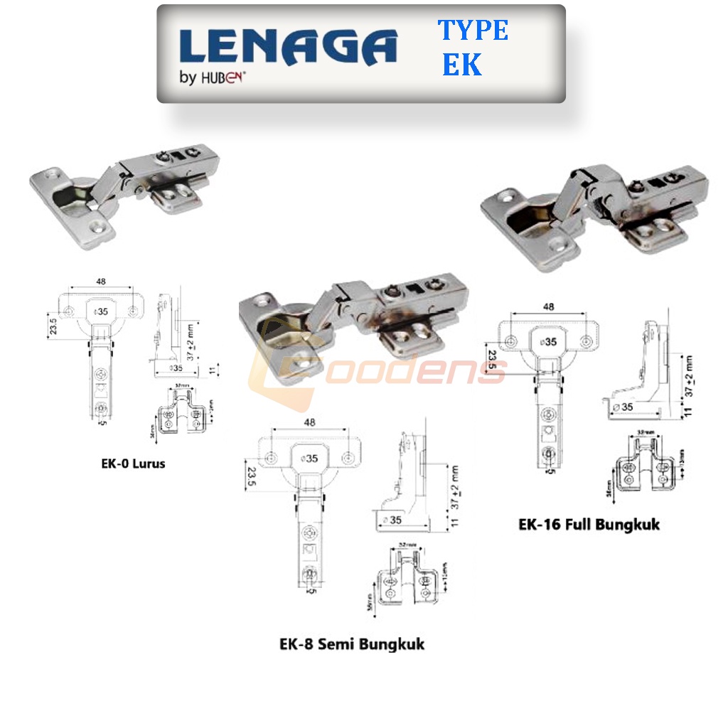 Lenaga EK-L4 Engsel Sendok Slow Motion  Engsel Pintu Soft Close