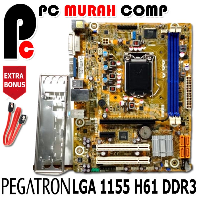 Mainboard LGA 1155 H61 Onboard Merk Pegatron Socket Sandybridge