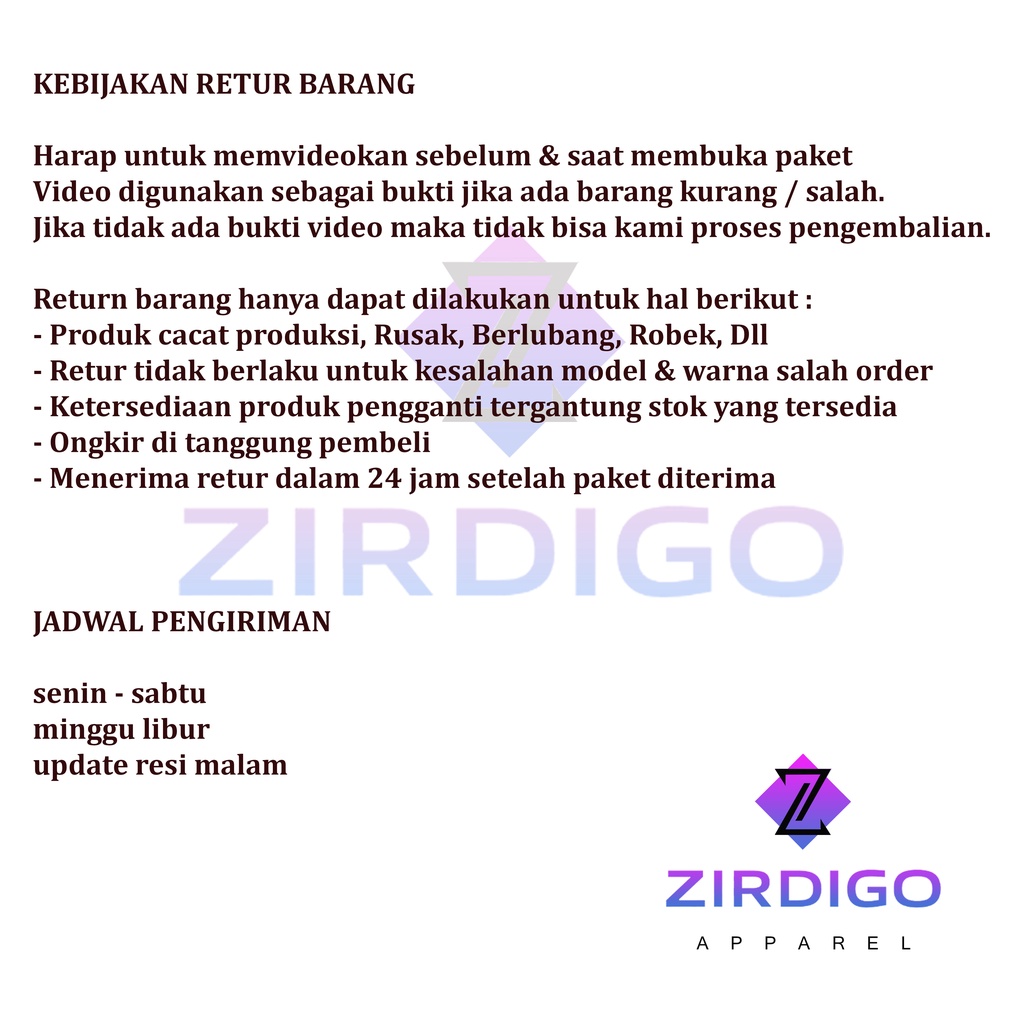 Zirdigo Sweater Distro Zdg Kotak  Print Quality