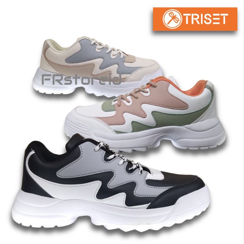 Sepatu Wanita Sepatu Sneakers Tali Karet Casual Kets Triset