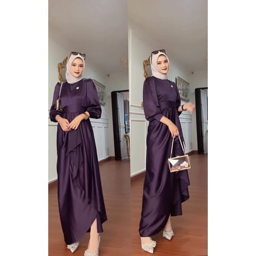 Yezi Dres M-XXL Muat BB 40-75 Kg SILK DRESS WANITA KONDANGAN BRIDESMAID / BAJU DEWASA MURAH TERBARU 2022 / Dress Pesta