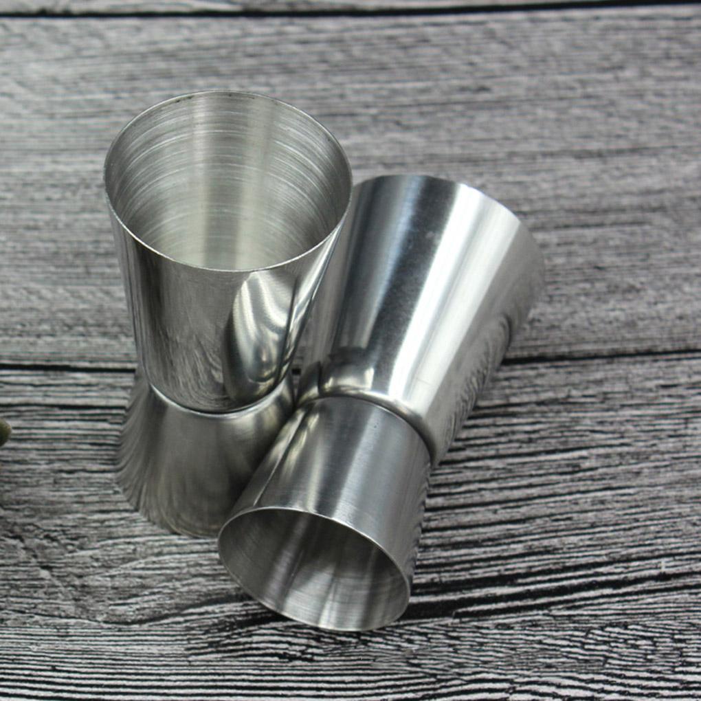 2pcs 25ml 50ml Stainless Measure Cup Cocktail Shaker Dual Measuring Cup Jigger Minuman Anggur Alat Ukur Gadget Dapur