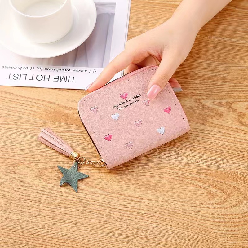 Dompet Mini Dompet Wanita Motif Love Kecil Dompet kartu Simple Koin Fashion #219