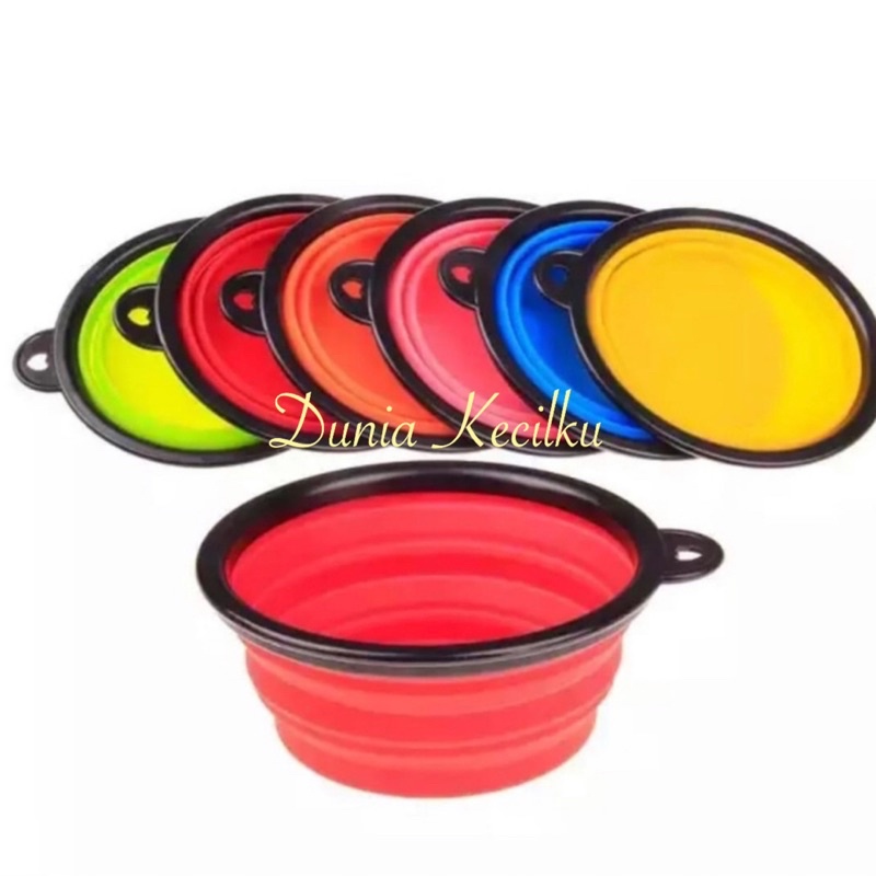 Tempat Makan Hewan Silikon Lipat / Pet Bowl / Pet Feeder