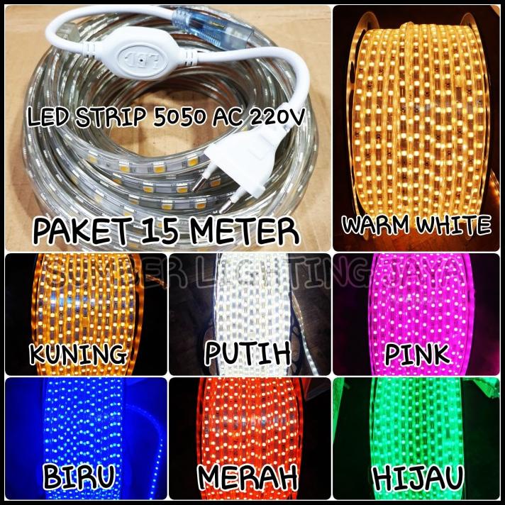 Paket 15M Lampu Led Strip 5050 Smd / Led Strip 5050 Smd Khusus Per 15M