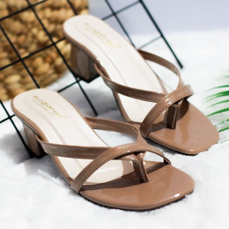 paket tas dan sandal wanita hak tahu 5cm terbaru