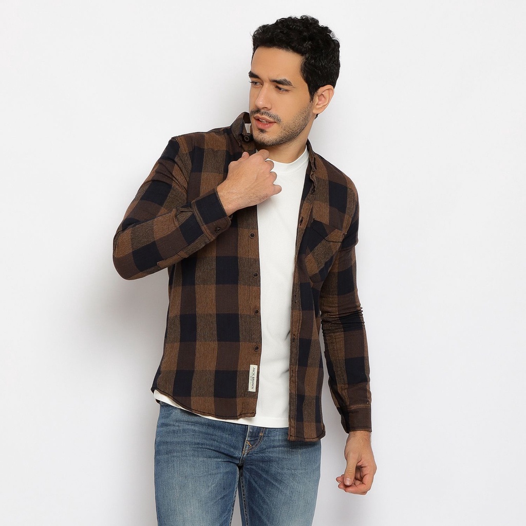 Menfashionhouse Kemeja Flanel Pria Lengan Panjang Premium Cowok Berkualitas