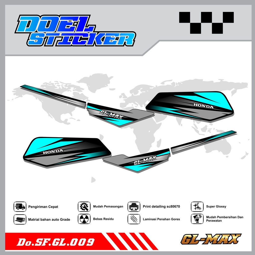 Sticker Striping GL PRO , MAX List Variasi Hologram pelangi,Crome Doel  009