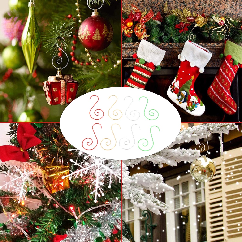 20pcs Kait Gantung Bentuk S Bahan Metal Aneka Warna Untuk Dekorasi Pohon Natal