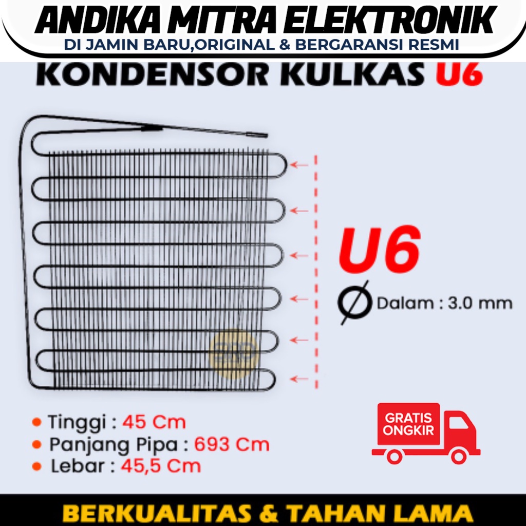 Kondensor Kulkas - Condensor 6U Berkualitas dan Tahan Lama