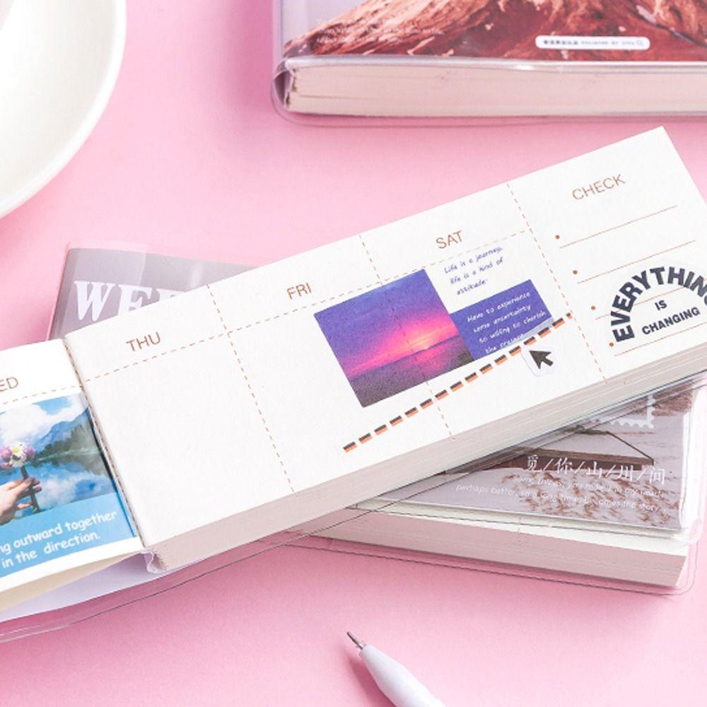 Mxbeauty Memo Pads DIY Scrapbook Portable Find Your Mountains and Rivers Series Buku Jadwal Hard Cover Alas Tulisan Paket Mingguan