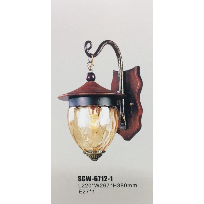 LAMPU DINDING KAYU HIAS DEKORASI KLASIK 1 LP KAMAR TIDUR/TERAS. ready