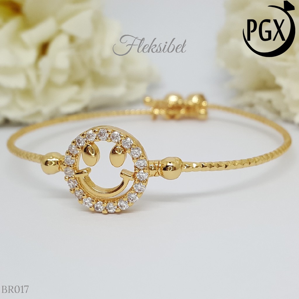 PGX Gelang Bangle Fleksibel Perhiasan Xuping Lapis Emas - BR017