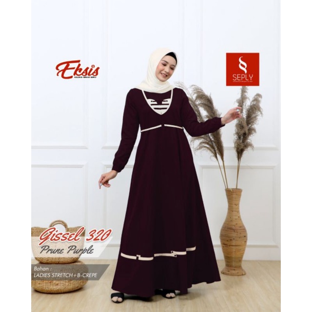 PROMO DISKON GAMIS MUSLIMAH BISA COD SEPLY GISSEL 320 PURNE PURPLE✅