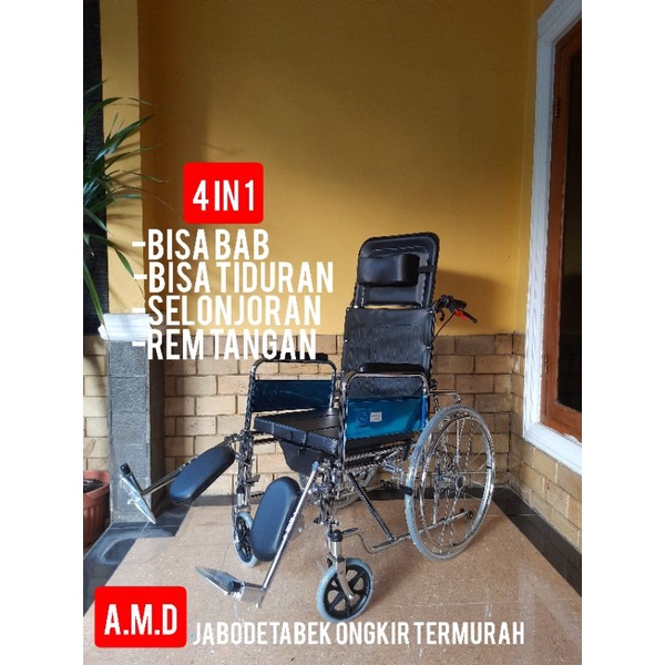 Kursi Roda 3 in 1 / Tiduran / Selonjoran / BAB (Luar Kota)
