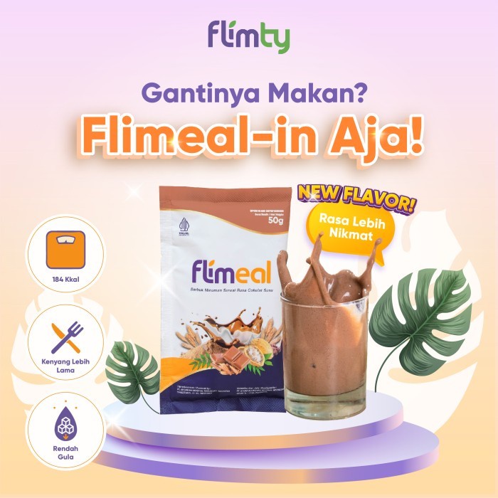 Ecer Flimeal by Flimty Diet Minuman Sereal Pengganti Makan Coklat Susu