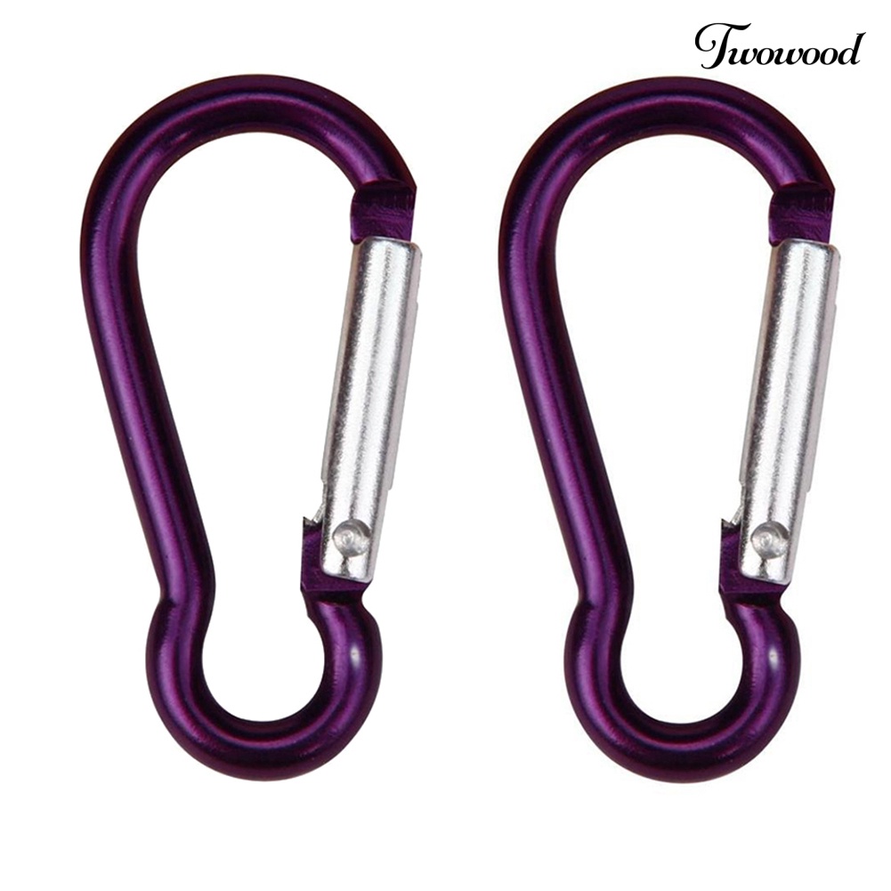 Twowood 2Pcs Carabiner Bentuk D Bahan Aluminum Alloy Untuk Climbing