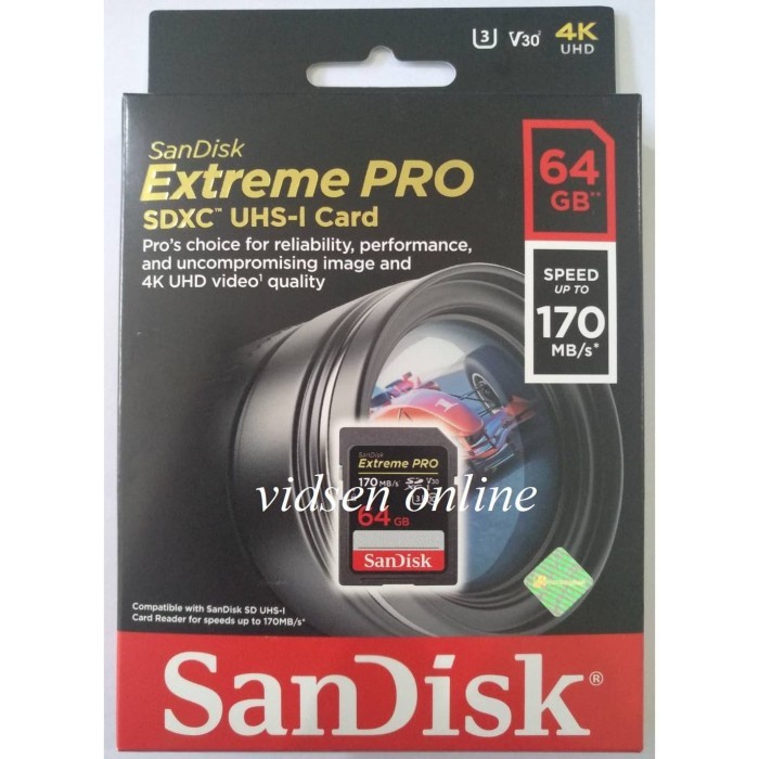 SanDisk Extreme Pro SDXC / SD Card 64Gb 170MBps - Garansi Resmi