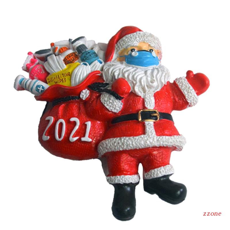 Ornamen Liontin Desain Santa Wearing a Dan Gift Bag Untuk Dekorasi Pohon Natal