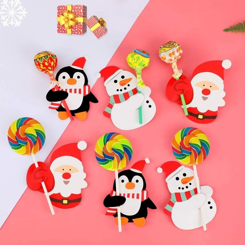 25 Pcs / set Kartu Kertas Motif Kartun Penguin Santa Claus Untuk Dekorasi Natal