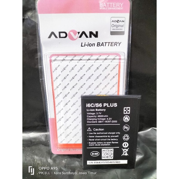 Baterai | Battery | Batre Advan i6C | Baterai S6+ | Baterai L24T01 original