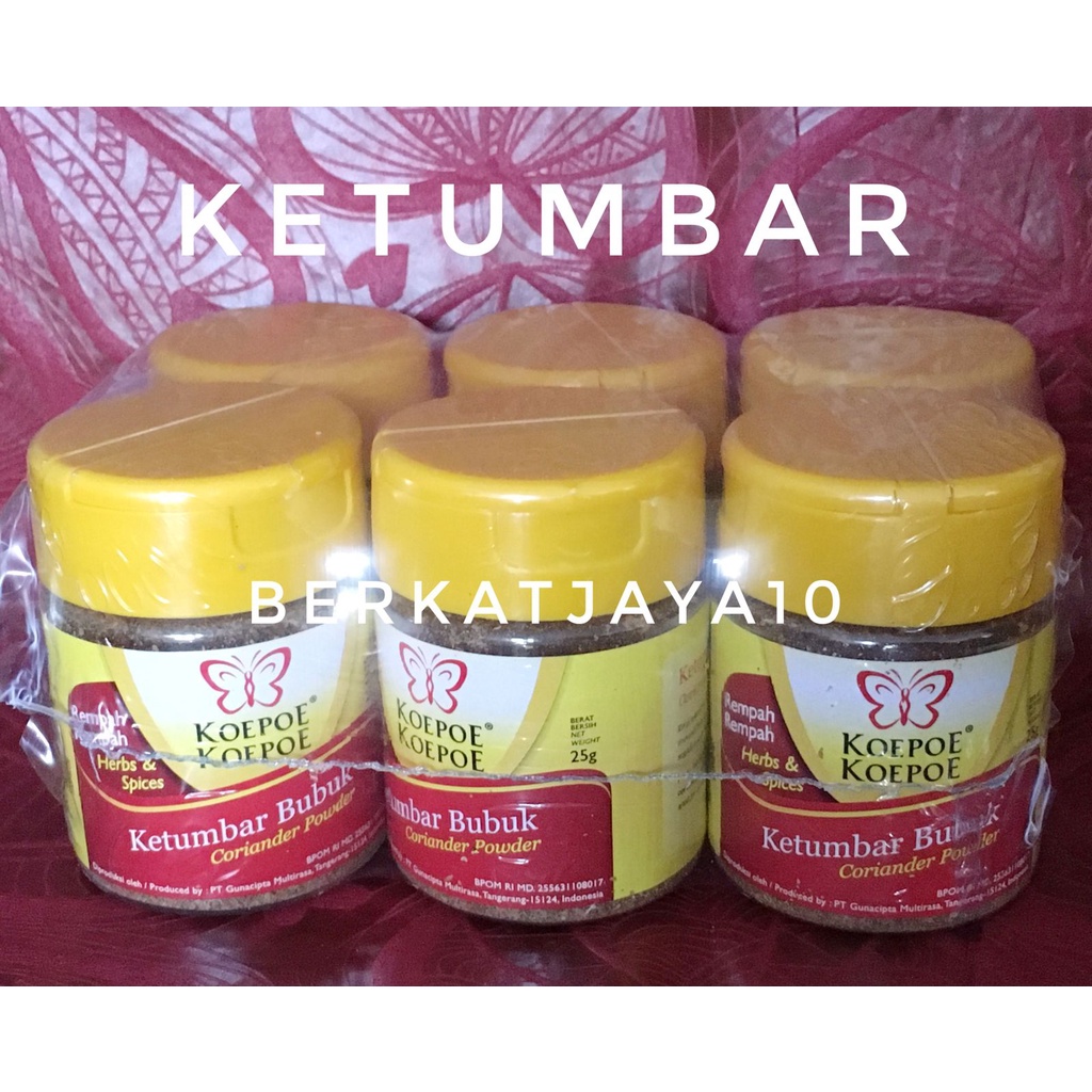 Ketumbar Bubuk 25 Gram (isi 6 Pcs per pack) Koepoe koepoe Kupu