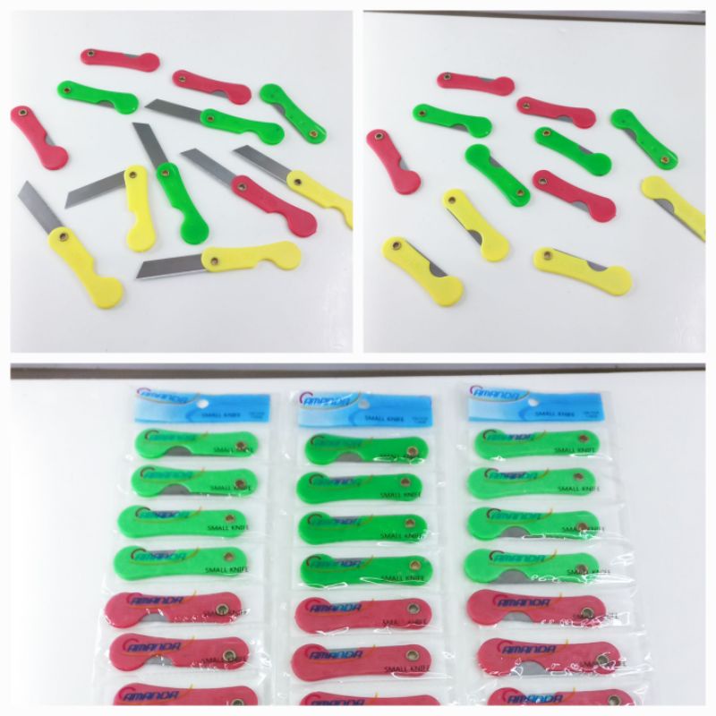 

pisau Lipat Mini Isi 12pcs Cutter Mini Kemasan Renceng Grosir
