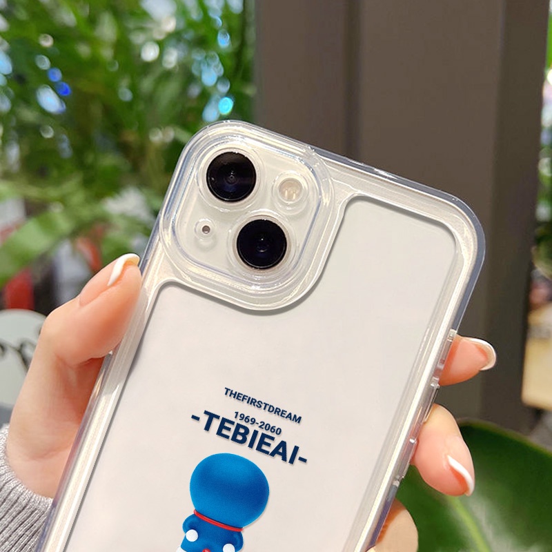 Soft Case TPU Transparan Motif Doraemon Untuk iPhone 14 13 12 11 Pro Max XS Max XR X 14 8 7 Plus SE 2020 2022