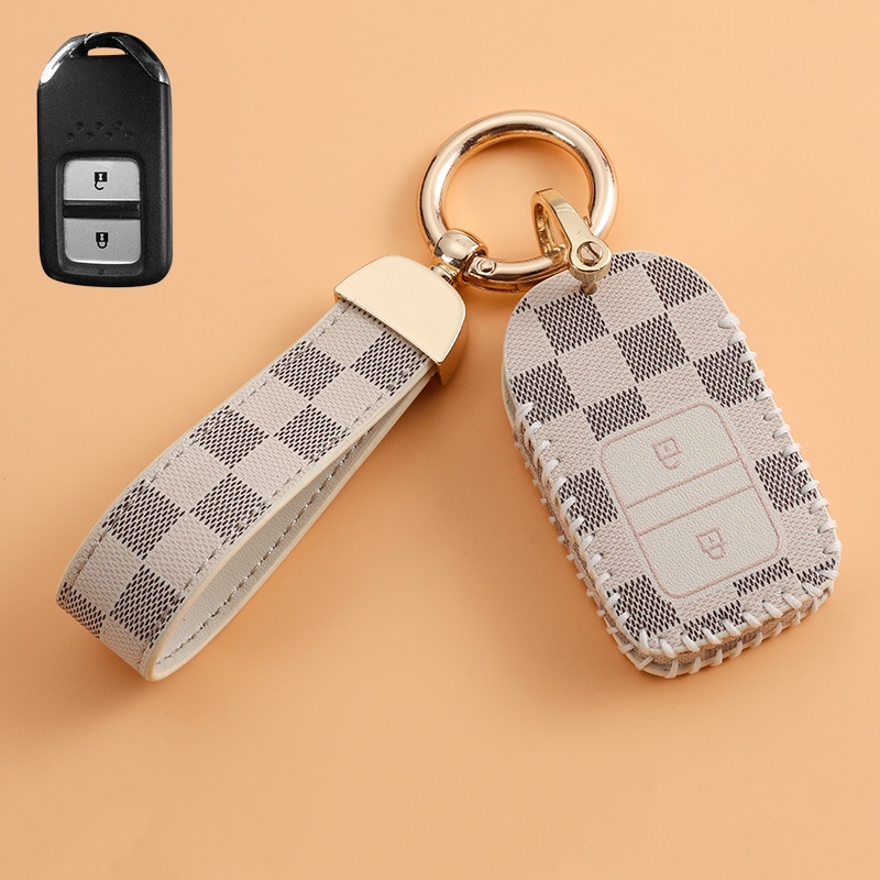 Casing Kunci Remote Mobil Keyless Bahan Kulit Jahitan Tangan Untuk Honda City HRV Civic Accord CRV Sir BRV