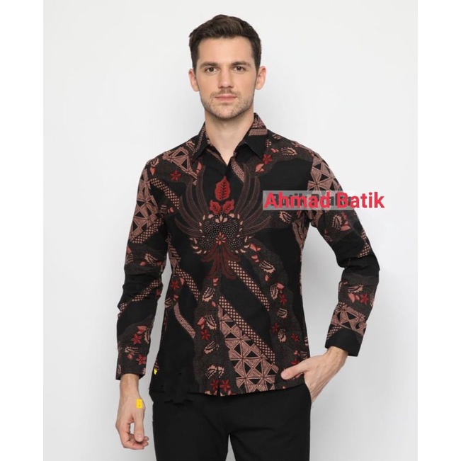 MAHKOTA RAJA KEMEJA BATIK PRIA LENGAN PANJANG SLIMFIT LAPIS FURING