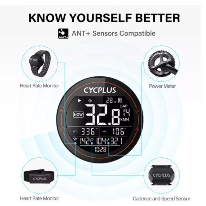 Speedometer CYCPLUS M2 Support Magene Wahoo XOSS Bryton Sensor Sepeda