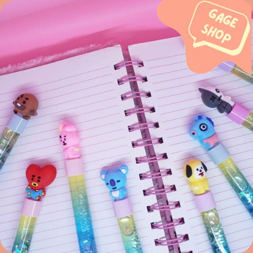 

pulpen glitter karakter kartun viral (1 set = 8 pcs) keperluan sekolah atk fancy bisa COD MURAH LUCU IMUT BTS KOREA BOLPEN PEN IMPORT