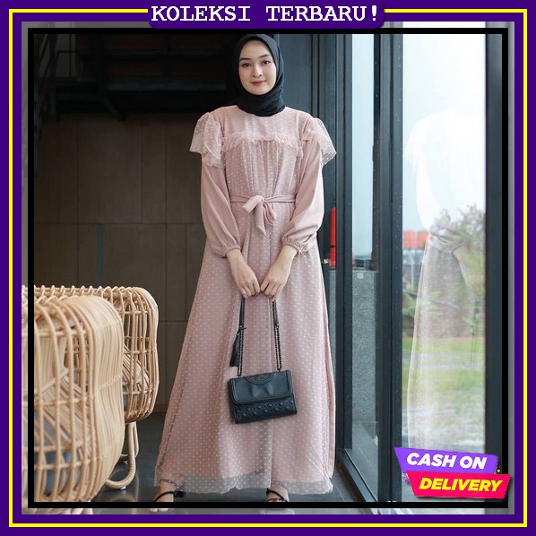 Gamis Ra Terbaru/Gamis Salur/Gamis Motiv Garis/Gamis Linen Import/Gamis Casual/Gamis Muslimah/Dress 
