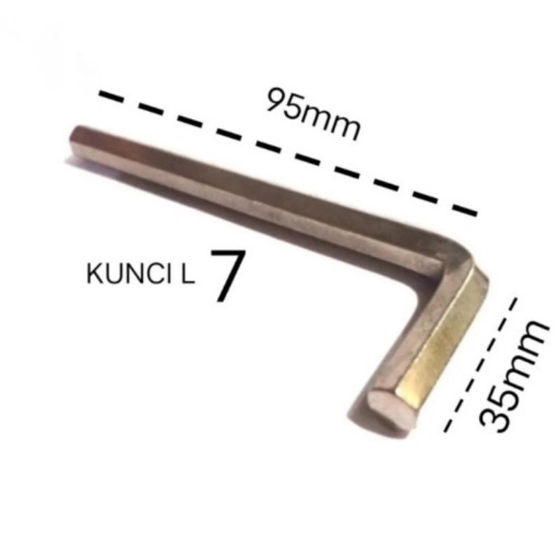 (1PCS) Kunci L 7 / kunci hexa 7mm / Allen Key 7 mm / baut kunci 7 / Kunci Nickel L 7mm