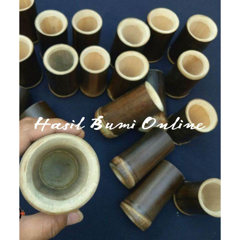 Promo Cangkir mini dari bambu hitam asli