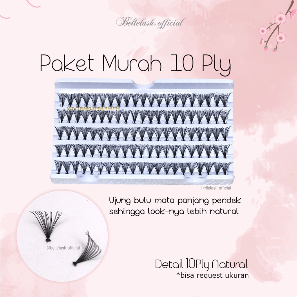 Paket Cantik Eyelash Extension Bulumata Tanam 10ply