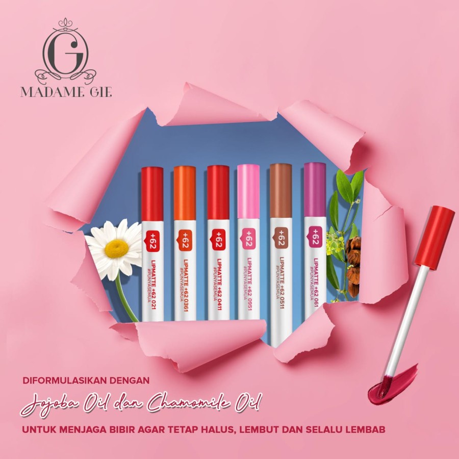 Madame Gie Lip Matte +62 - Make Up Lipstick | Lip Cream