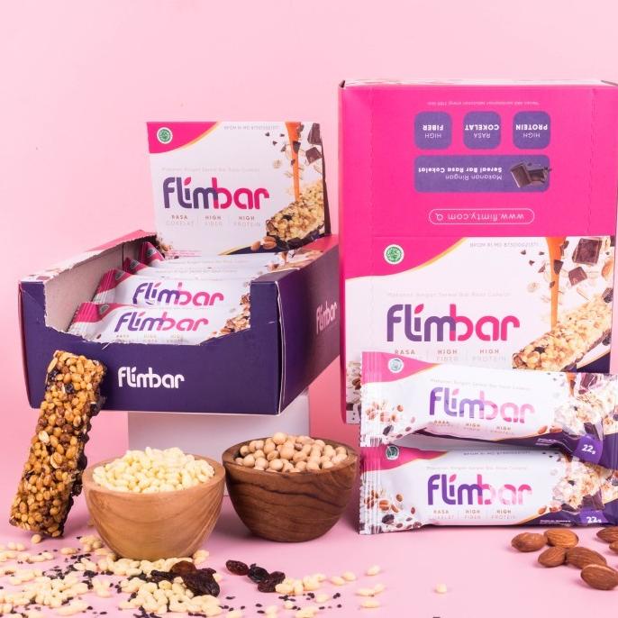 

1 Box Flimbar Sereal Bar By Flimty Snack Sehat High Fiber & Protein Terlaris