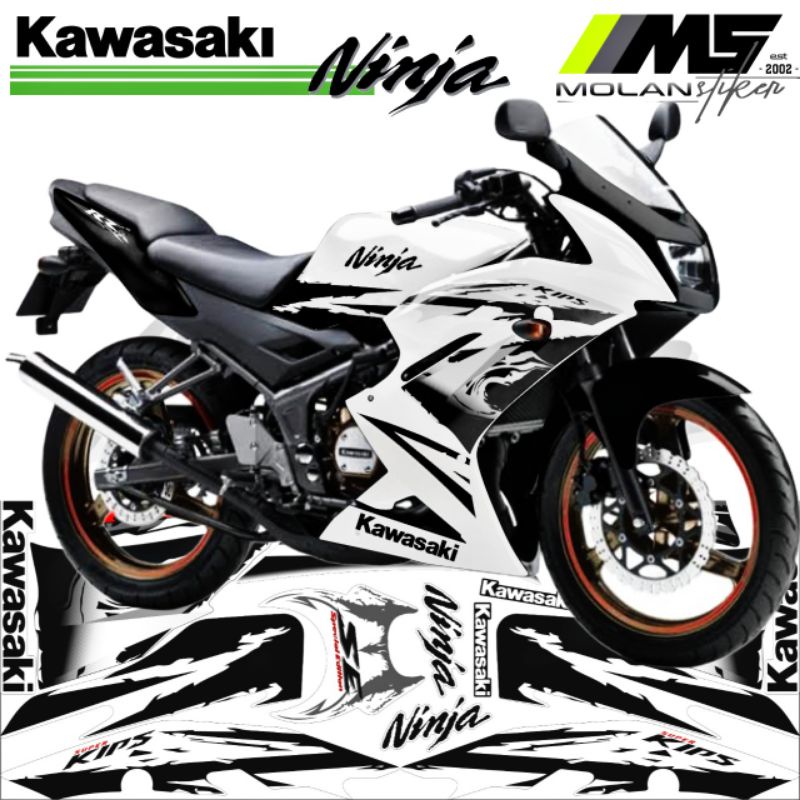 Sticker Striping Ori NINJA RR SE 2012 PUTIH - NINJA RR 150 SE 2015 HITAM PUTIH - NINJA RR SE 2013 PU