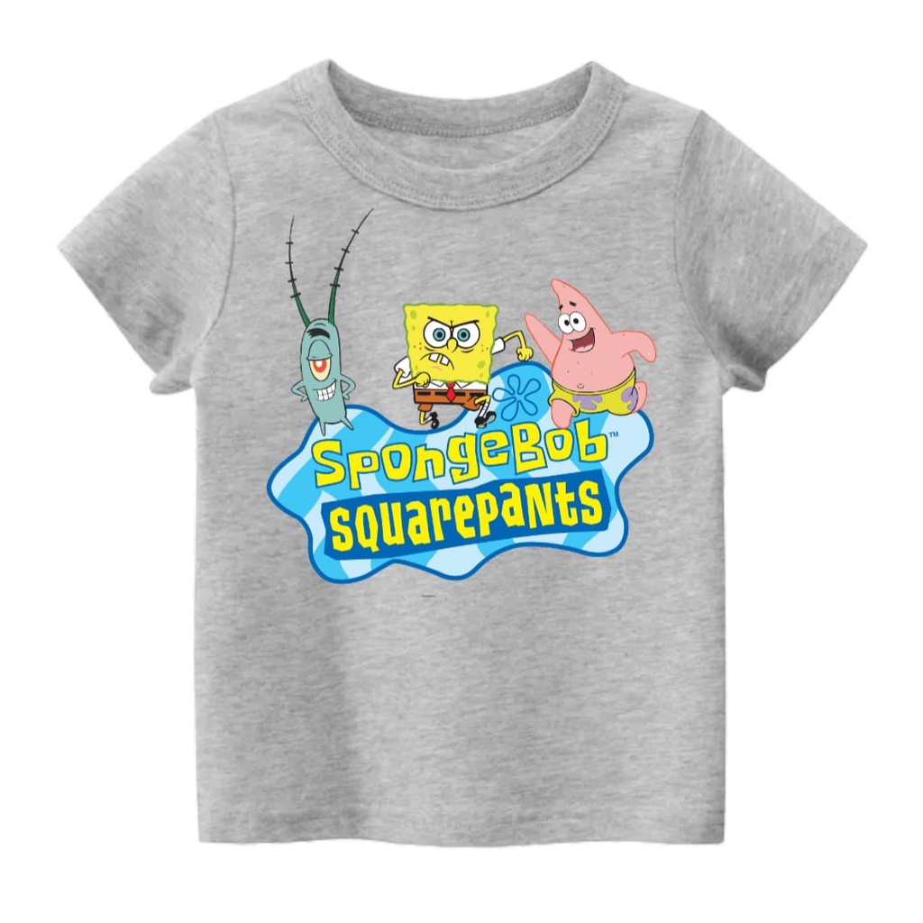 Rdkidzid Atasan Lengan Pendek Anak Baju Kaos SponBob DTF