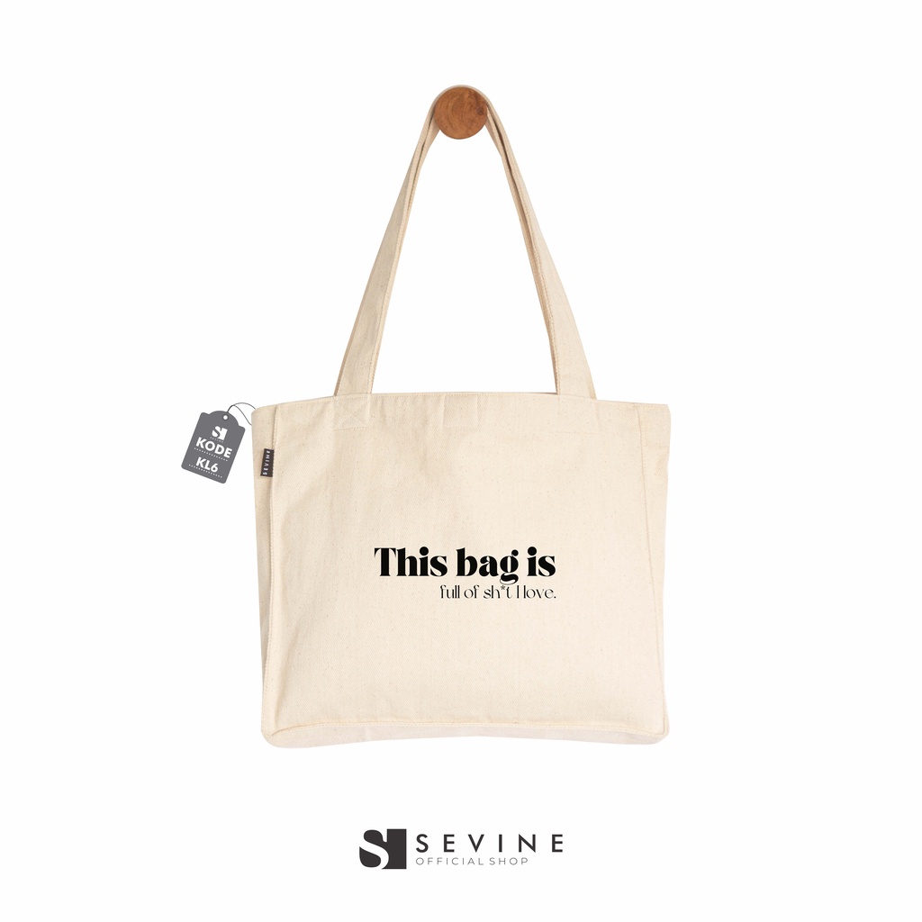 Sevine Totebag Kanvas Daisy Tas Wanita Tote Bag Dengan Kantong Laptop Kuliah Sekolah Kerja Quotes Aesthetic - KL