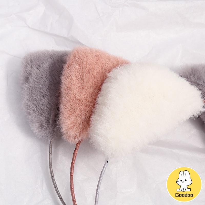 Korea bando Pita Rambut Telinga Kucing Lucu Cuci Muka Headband Simple Press Hair Clip Headwear S -Doo