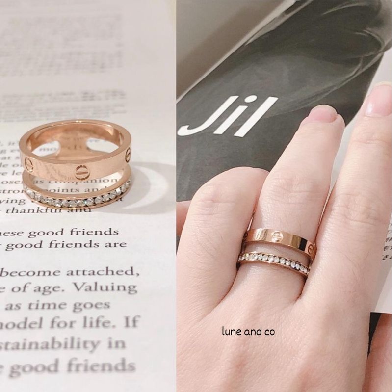 Cincin CTR 2Tingkat Mata Tanam Import Titanium CS32