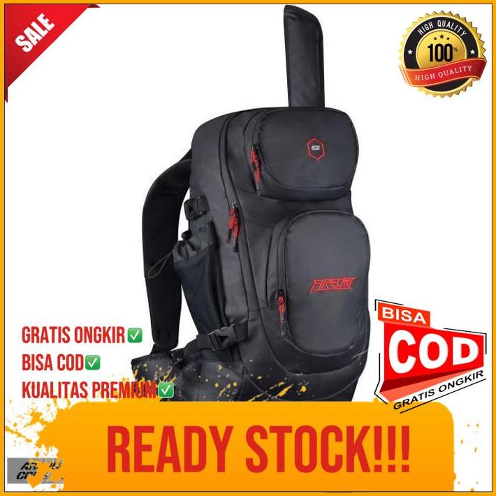 Tas Pancing Firecast Backpack Rod Cover Aragorn Black Red