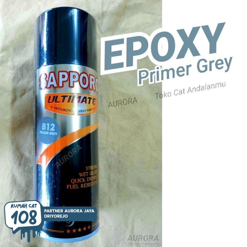 

Rumah Cat - Pilox Sapporo Ultimate Primer Grey B12 Epoxy Abu-abu 400ml Pilok Saporo Dasaran Poksi Abu Rumah Cat Motor dan Mobil