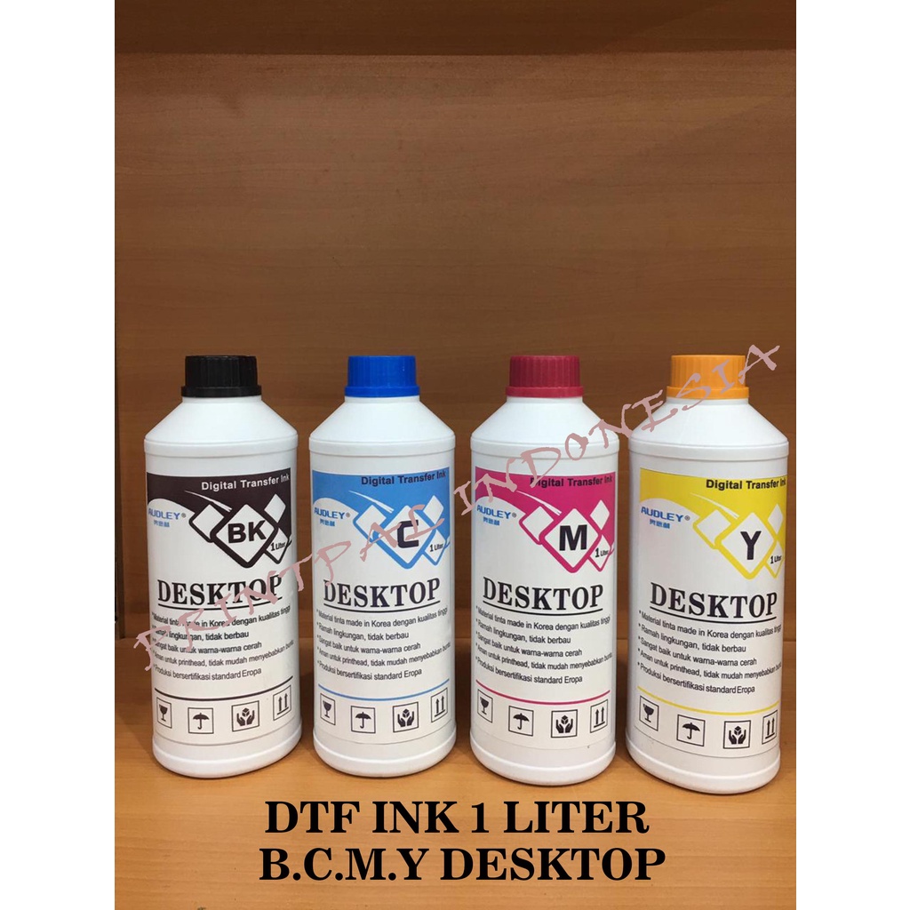 Tinta DTF (Digital Transfer Film) merk AUDLEY Premium 1 Liter (B,C,M,Y)