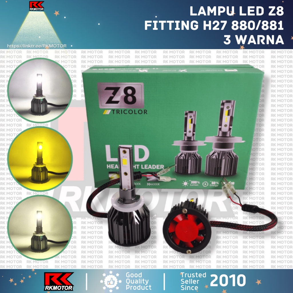 H27 LED PNP FOGLAMP CHEVROLET - 880 881 LED TIGA WARNA GARANSI - LED FOGLAMP H27